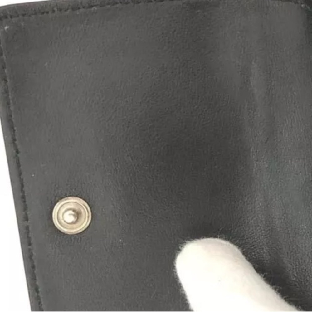 Authentic BALENCIAGA Logo Glitter Leather Trifold Wallet Black with box - Picture 14 of 15